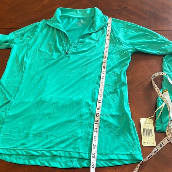 Tangerine Jade Lightweight Long Sleeve Athletic Slinky Knit Top Woman Large NWT - Picture 8 of 9